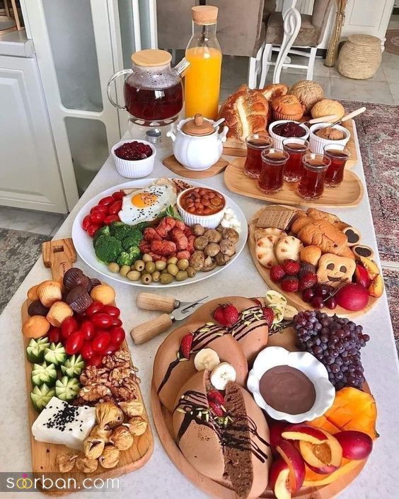 40 ایده تزیین صبحانه شیک و لاکچری بلاگرها با سفره آرایی حیرت بر انگیز
