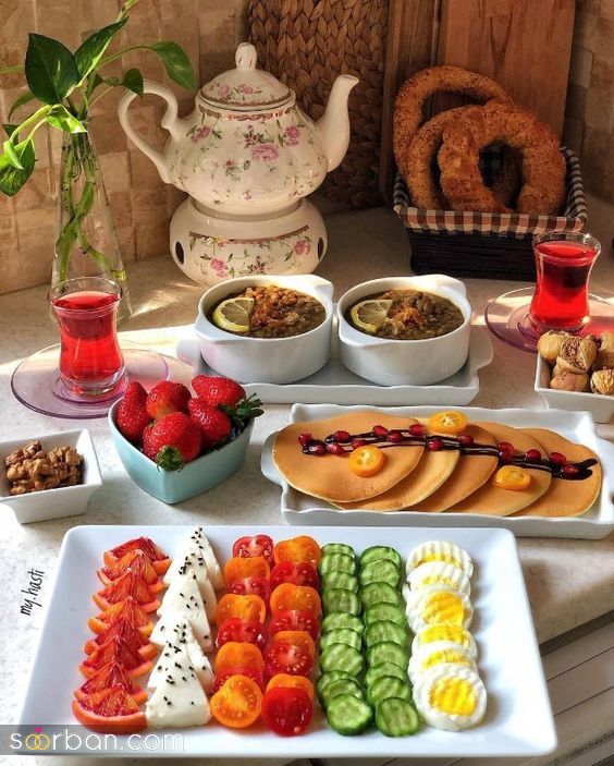 40 مدل تزیین صبحانه / برای داشتن یک صبحانه دو نفره عاشقانه خوشمزه 