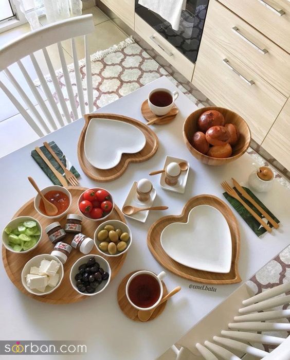 40 مدل تزیین صبحانه / برای داشتن یک صبحانه دو نفره عاشقانه خوشمزه 
