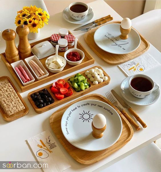 40 مدل تزیین صبحانه / برای داشتن یک صبحانه دو نفره عاشقانه خوشمزه 
