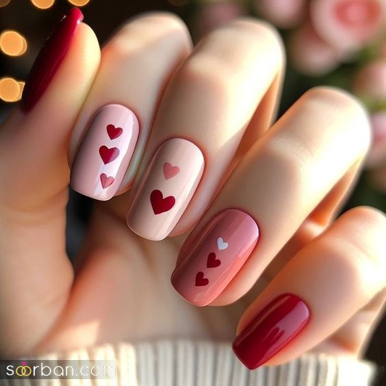 ژلیش ناخن طرح قلب ترند ۲۰۲۵ / ناخن قلب قلبی دخترانه فانتزی که عاشقشون میشی!❤️
