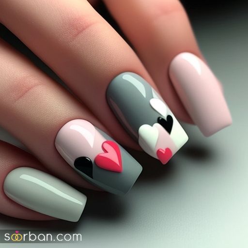 ژلیش ناخن طرح قلب ترند ۲۰۲۵ / ناخن قلب قلبی دخترانه فانتزی که عاشقشون میشی!❤️
