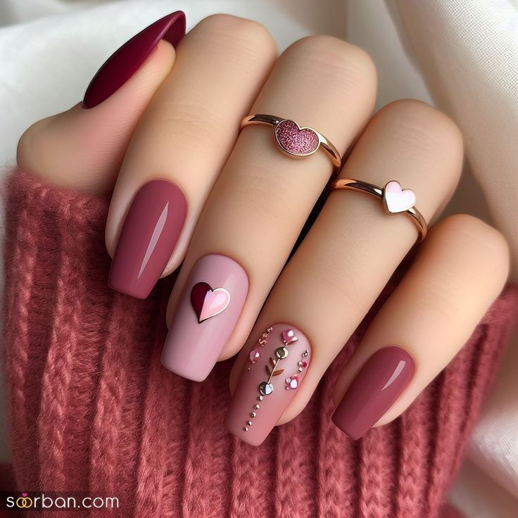 ژلیش ناخن طرح قلب ترند ۲۰۲۵ / ناخن قلب قلبی دخترانه فانتزی که عاشقشون میشی!❤️