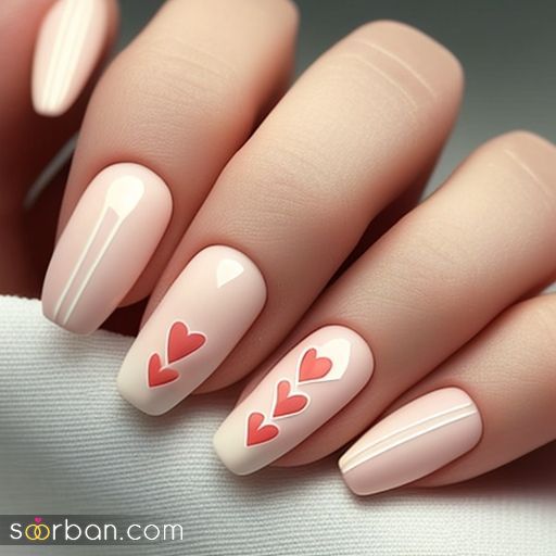 ژلیش ناخن طرح قلب ترند ۲۰۲۵ / ناخن قلب قلبی دخترانه فانتزی که عاشقشون میشی!❤️