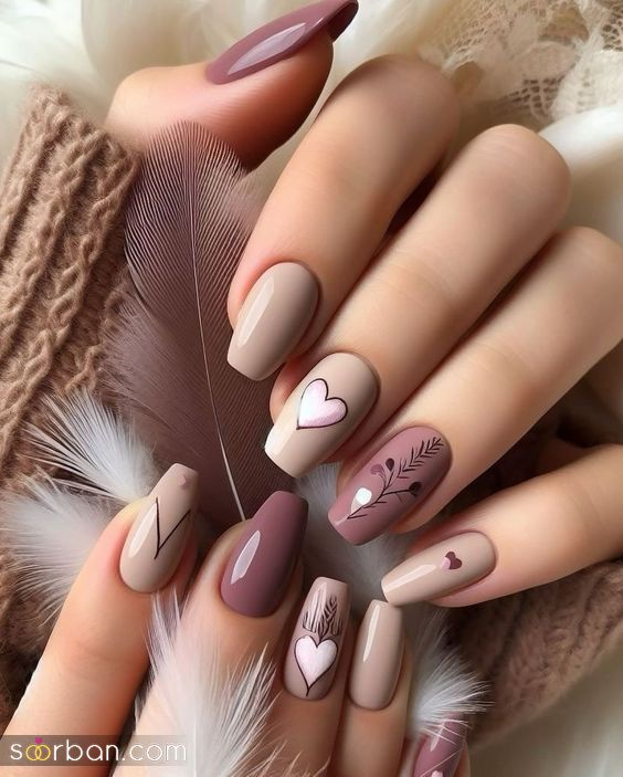 ژلیش ناخن طرح قلب ترند ۲۰۲۵ / ناخن قلب قلبی دخترانه فانتزی که عاشقشون میشی!❤️