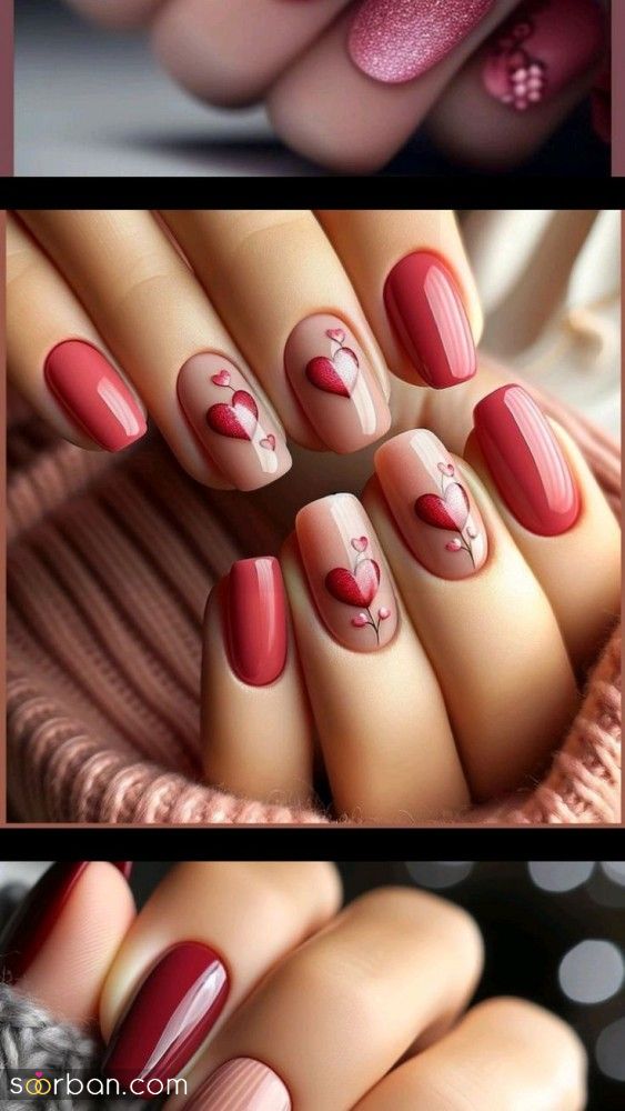 ژلیش ناخن طرح قلب ترند ۲۰۲۵ / ناخن قلب قلبی دخترانه فانتزی که عاشقشون میشی!❤️