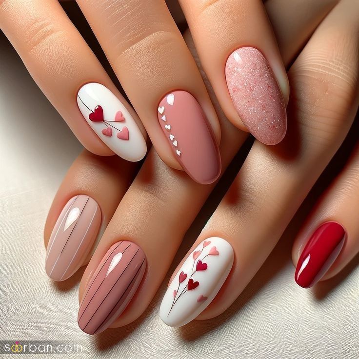 ژلیش ناخن طرح قلب ترند ۲۰۲۵ / ناخن قلب قلبی دخترانه فانتزی که عاشقشون میشی!❤️