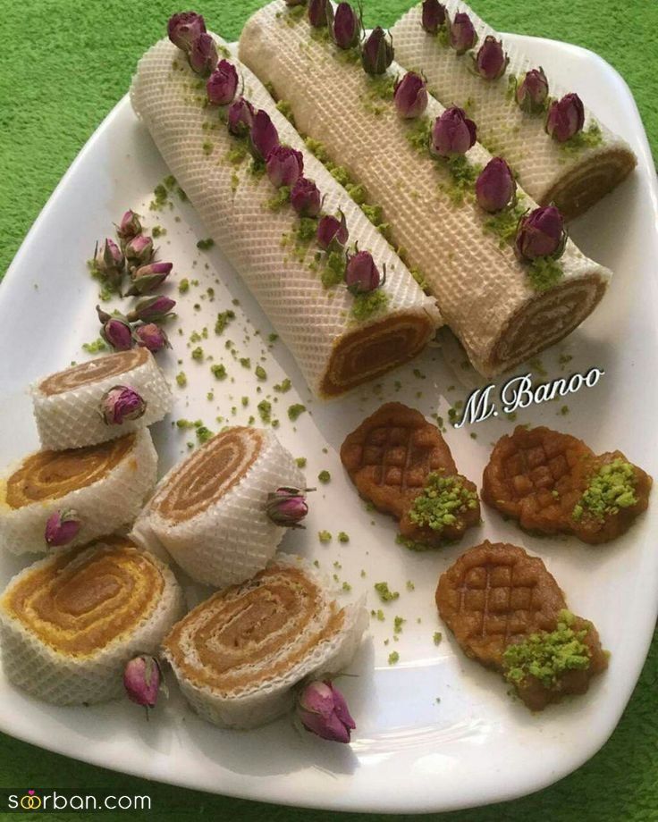 تزیین حلوا با گل محمدی؛ 30 ایده شیک و مجلسی تزیین حلوا برای سفره افطار در ماه رمضان