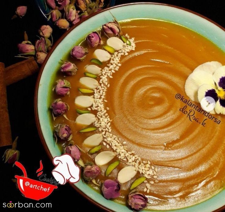 تزیین حلوا با گل محمدی؛ 30 ایده شیک و مجلسی تزیین حلوا برای سفره افطار در ماه رمضان