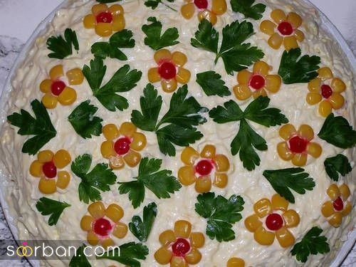 ایده تزیین سالاد الویه ساده جدید؛ جذاب و سریع با خوراکی های دم دستی در انواع مدل ظرف برای مهمانی