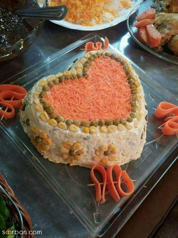 ایده تزیین سالاد الویه ساده جدید؛ جذاب و سریع با خوراکی های دم دستی در انواع مدل ظرف برای مهمانی
