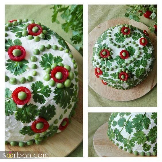 ایده تزیین سالاد الویه ساده جدید؛ جذاب و سریع با خوراکی های دم دستی در انواع مدل ظرف برای مهمانی