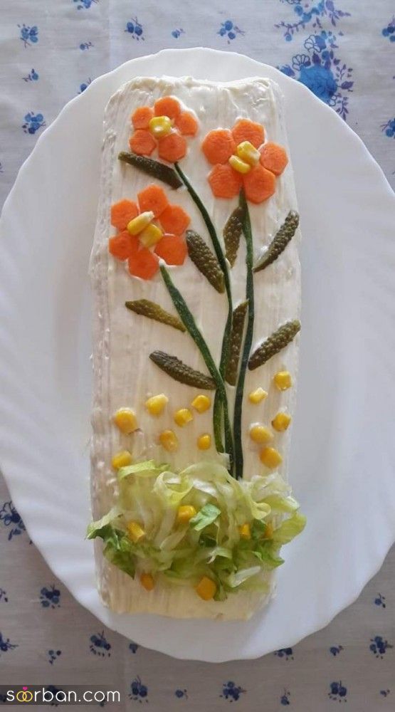 ایده تزیین سالاد الویه ساده جدید؛ جذاب و سریع با خوراکی های دم دستی در انواع مدل ظرف برای مهمانی