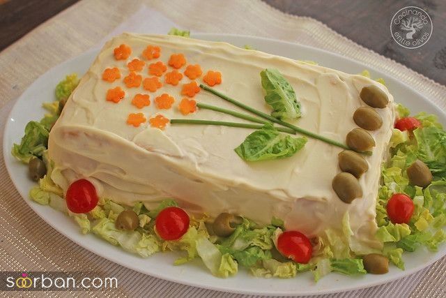 ایده تزیین سالاد الویه ساده جدید؛ جذاب و سریع با خوراکی های دم دستی در انواع مدل ظرف برای مهمانی