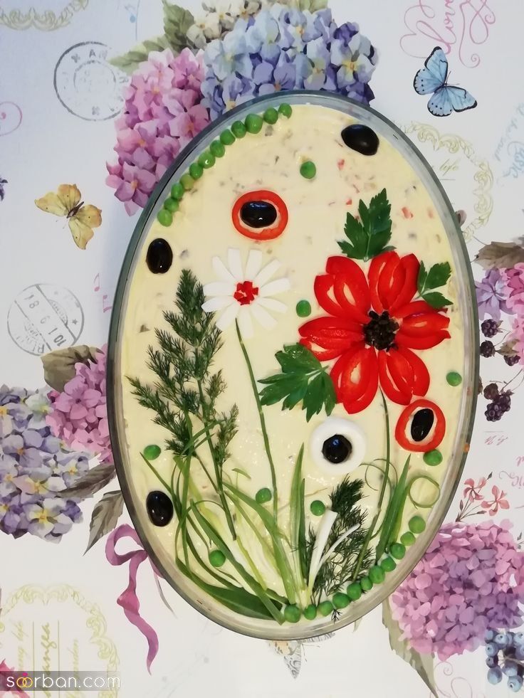 ایده تزیین سالاد الویه ساده جدید؛ جذاب و سریع با خوراکی های دم دستی در انواع مدل ظرف برای مهمانی