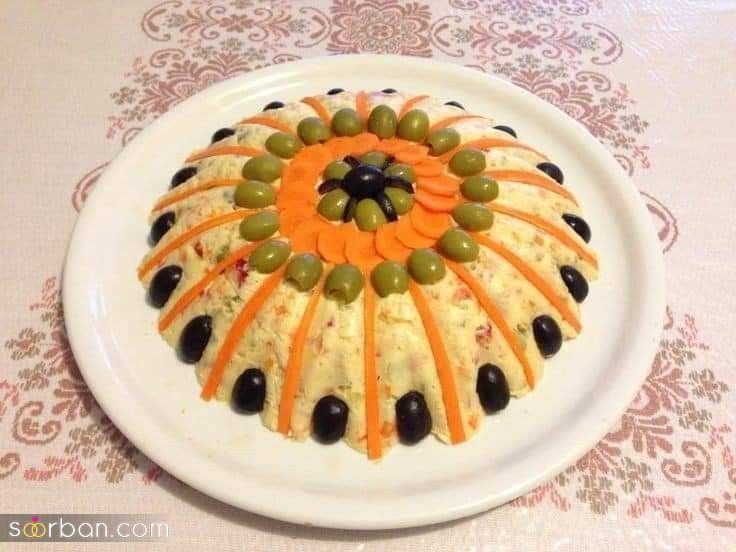 ایده تزیین سالاد الویه ساده جدید؛ جذاب و سریع با خوراکی های دم دستی در انواع مدل ظرف برای مهمانی