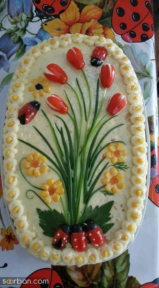 ایده تزیین سالاد الویه ساده جدید؛ جذاب و سریع با خوراکی های دم دستی در انواع مدل ظرف برای مهمانی