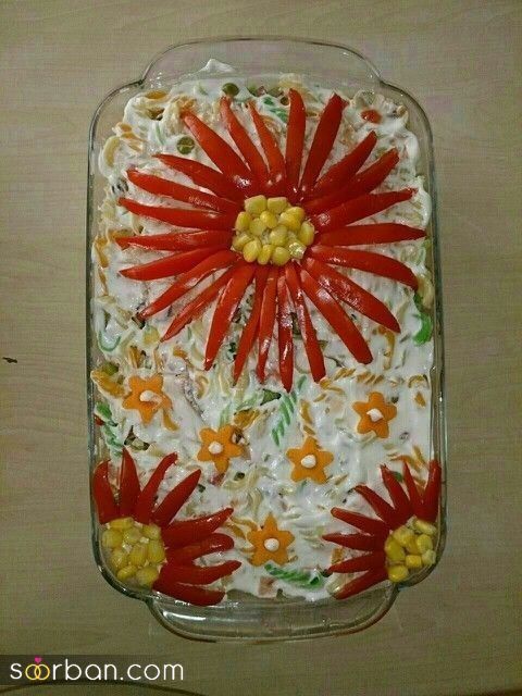 ایده تزیین سالاد الویه ساده جدید؛ جذاب و سریع با خوراکی های دم دستی در انواع مدل ظرف برای مهمانی