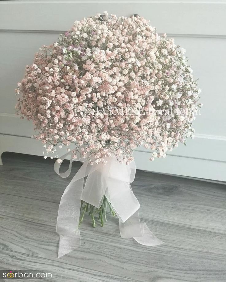 مدل دسته گل عروس ژیپسوفیلا 2025 / ساده اما شیک و عاشقانه 