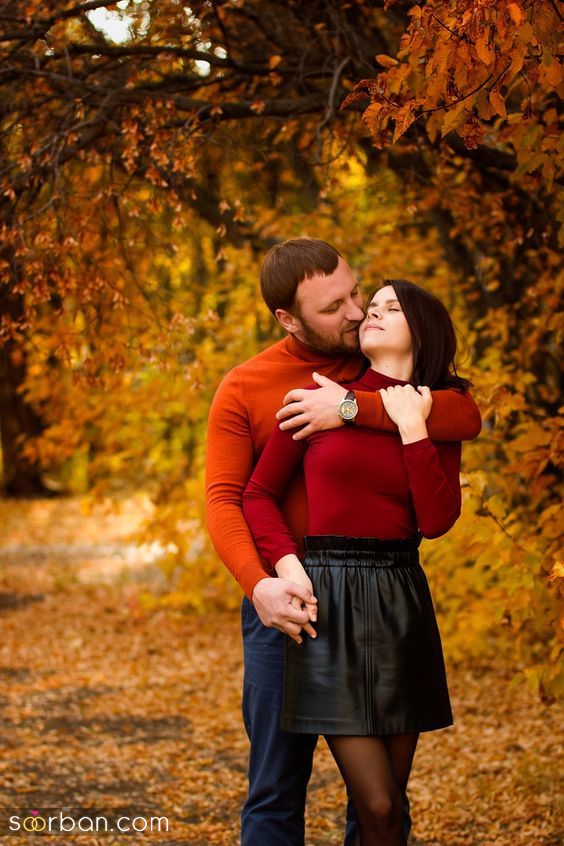 35 مدل ژست عکس پاییزی عاشقانه جدید 2024 فوق العاده خاص و احساسی برای ثبت زیباترین لحظات دو نفره