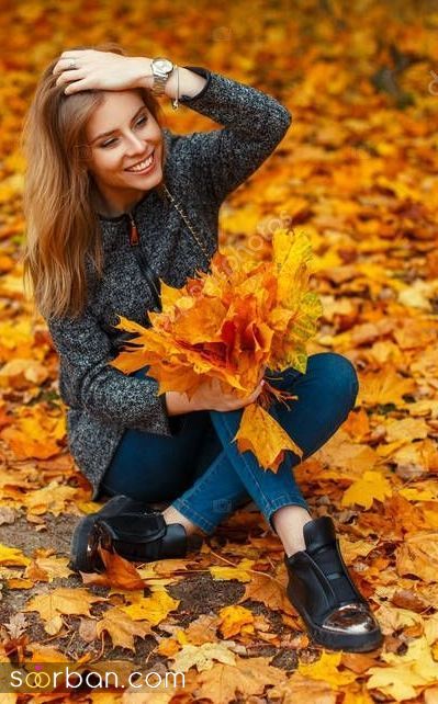 40 مدل ژست عکس با برگ پاییزی دخترانه جدید ساده و خاص با ایده های حرفه ای ناب و جذاب 