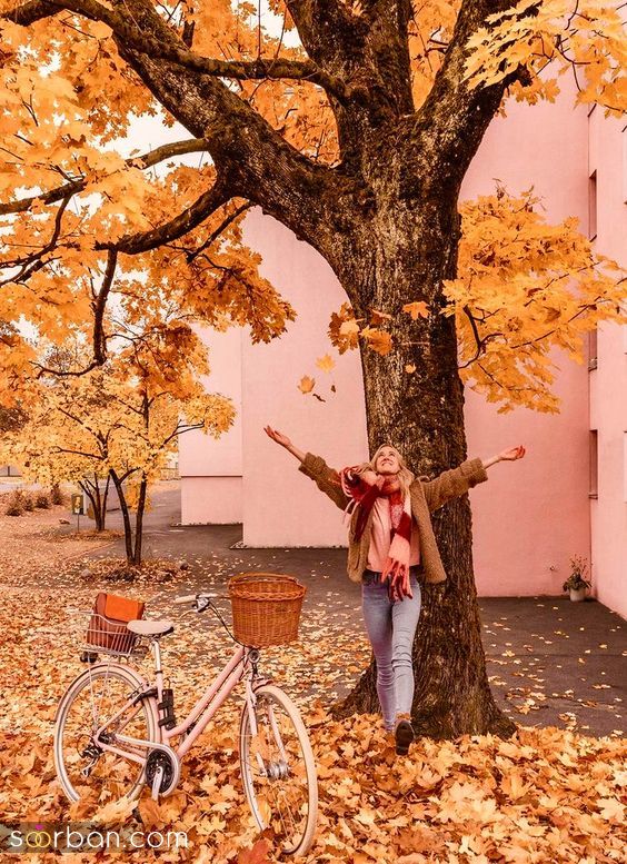 40 مدل ژست عکس با برگ پاییزی دخترانه جدید ساده و خاص با ایده های حرفه ای ناب و جذاب 