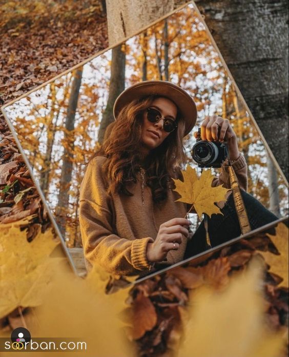 40 مدل ژست عکس با برگ پاییزی دخترانه جدید ساده و خاص با ایده های حرفه ای ناب و جذاب 