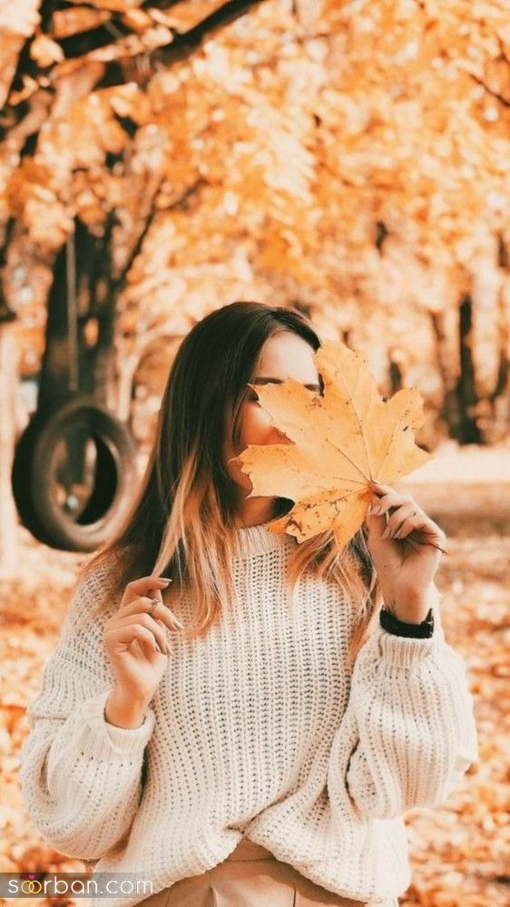 40 مدل ژست عکس با برگ پاییزی دخترانه جدید ساده و خاص با ایده های حرفه ای ناب و جذاب 