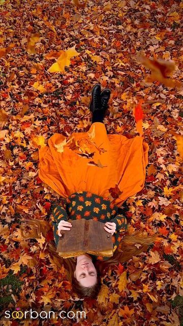 40 مدل ژست عکس با برگ پاییزی دخترانه جدید ساده و خاص با ایده های حرفه ای ناب و جذاب 