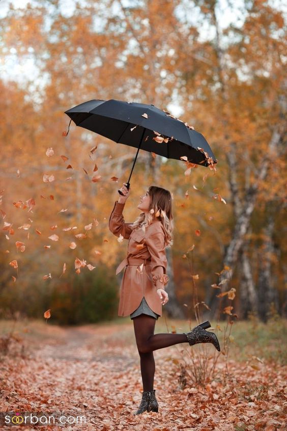 40 مدل ژست عکس با برگ پاییزی دخترانه جدید ساده و خاص با ایده های حرفه ای ناب و جذاب 