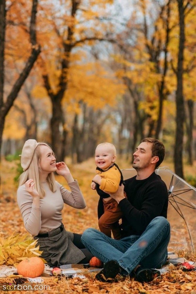 35 مدل ژست عکس پاییزی خانوادگی جذاب خاص و لاکچری برای ثبت لحظات زیبا و خاطره انگیز