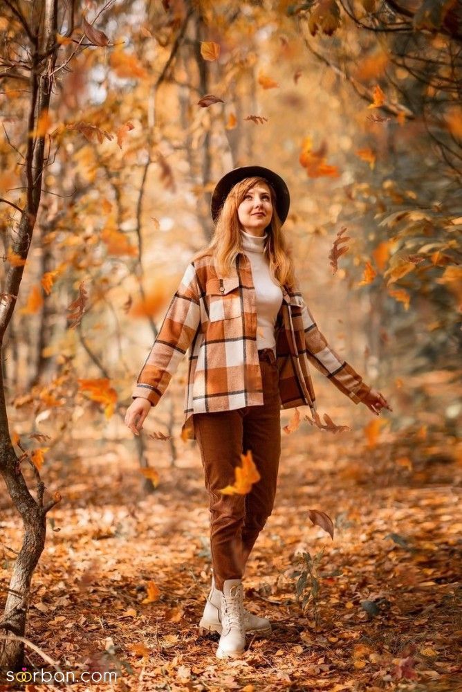 35 ژست عکس پاییزی در جنگل دخترانه زیبا جذاب و شیک برای ثبت زیباترین لحظات پاییزی