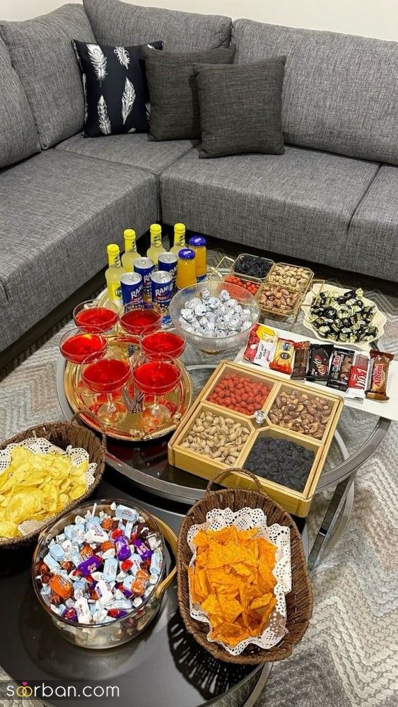 تزیین میز پذیرایی برای مهمانی ۲۳ مدل چیدمان میز با میوه و شیرینی برای مهمان خودمانی و رسمی