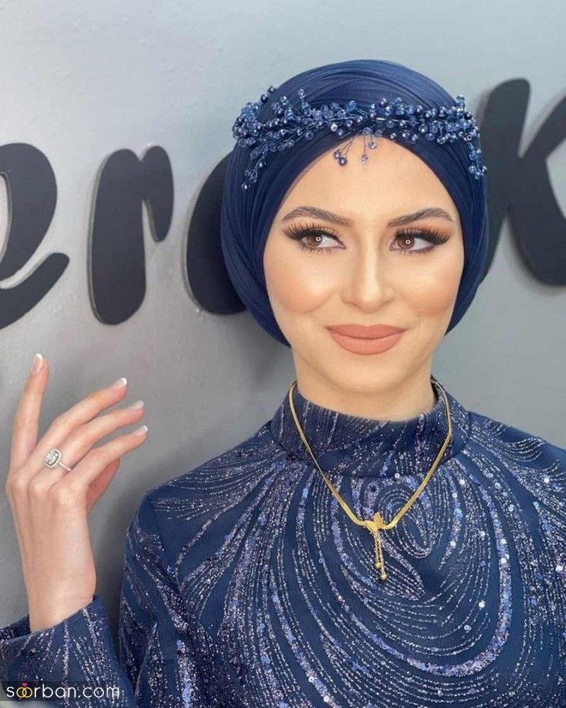 لباس مجلسی با توربان | لباس مجلسی با توربان ست برای خانم های باحجابی که میخوان شیک باشن