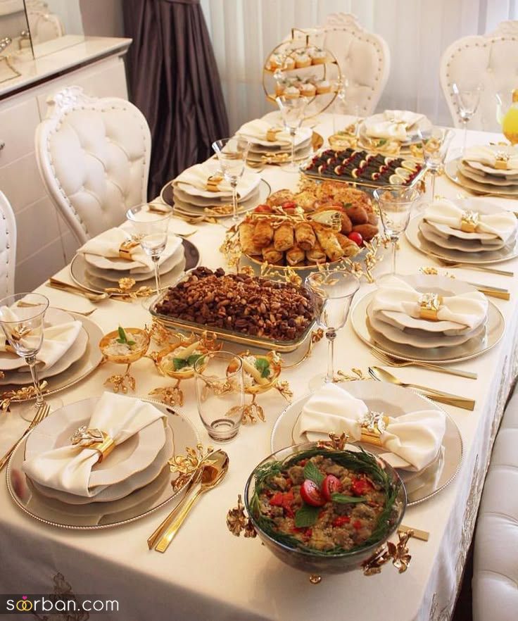 40 ایده دیزاین میز غذا مهمانی شیک و لاکچری برای عروس هایی که می خوان فامیل شوهرو دیوونه کنن !!
