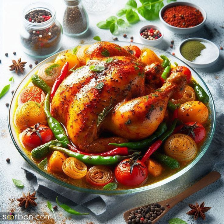 تزیین مرغ مجلسی؛ ایده های جذاب تزیین مرغ مخصوص مهمانی و پاگشای نوعروس در سال جدید