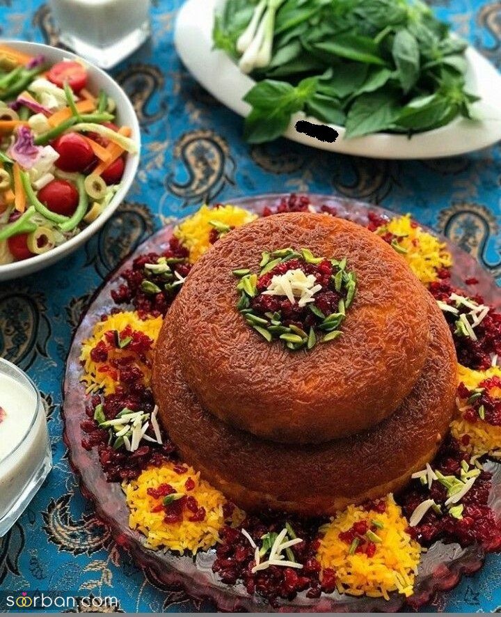 تزیین ته چین خوشمزه؛ تزیین ته چین مرغ و گوشت با ایده های شیک و جذاب برای پاگشای عروس
