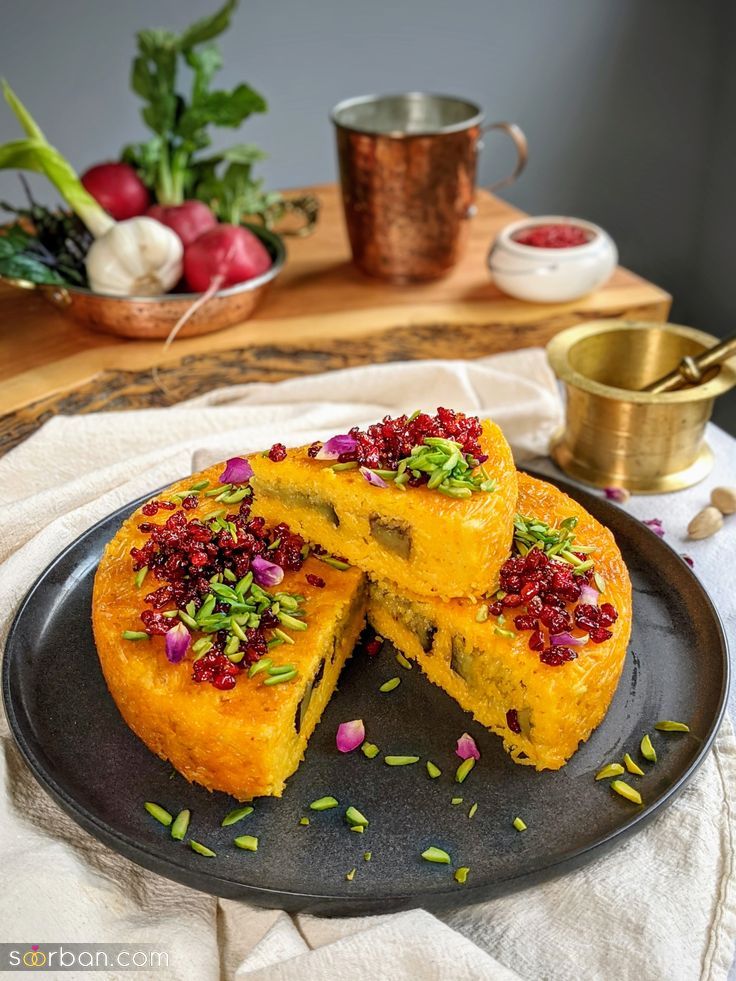 تزیین ته چین خوشمزه؛ تزیین ته چین مرغ و گوشت با ایده های شیک و جذاب برای پاگشای عروس