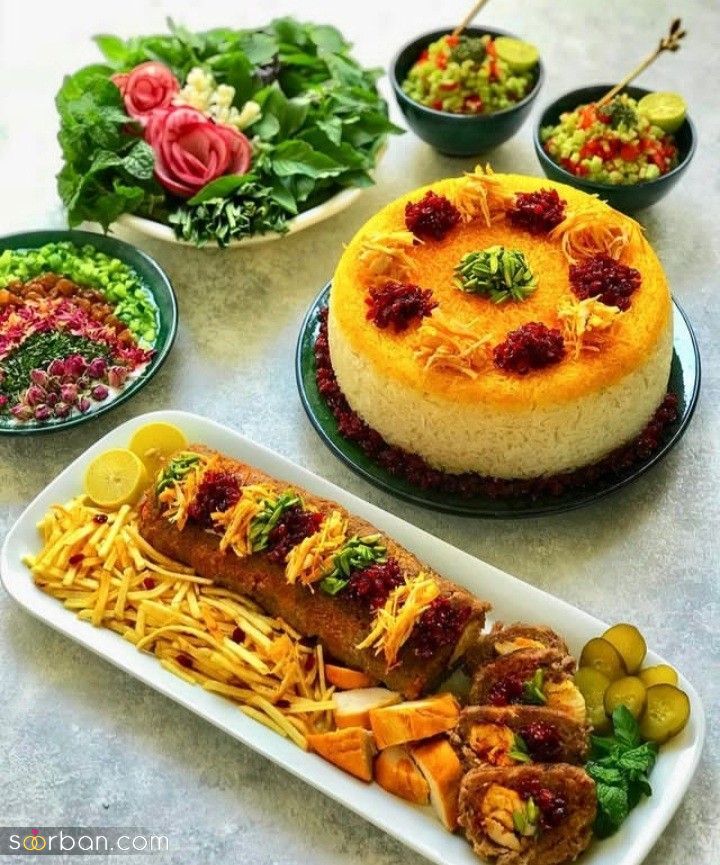 تزیین ته چین خوشمزه؛ تزیین ته چین مرغ و گوشت با ایده های شیک و جذاب برای پاگشای عروس