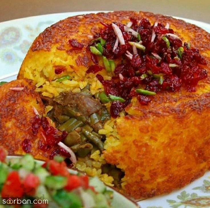 تزیین ته چین خوشمزه؛ تزیین ته چین مرغ و گوشت با ایده های شیک و جذاب برای پاگشای عروس