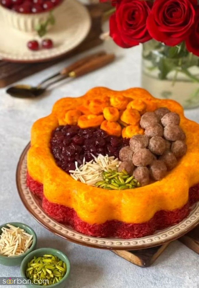 تزیین ته چین خوشمزه؛ تزیین ته چین مرغ و گوشت با ایده های شیک و جذاب برای پاگشای عروس