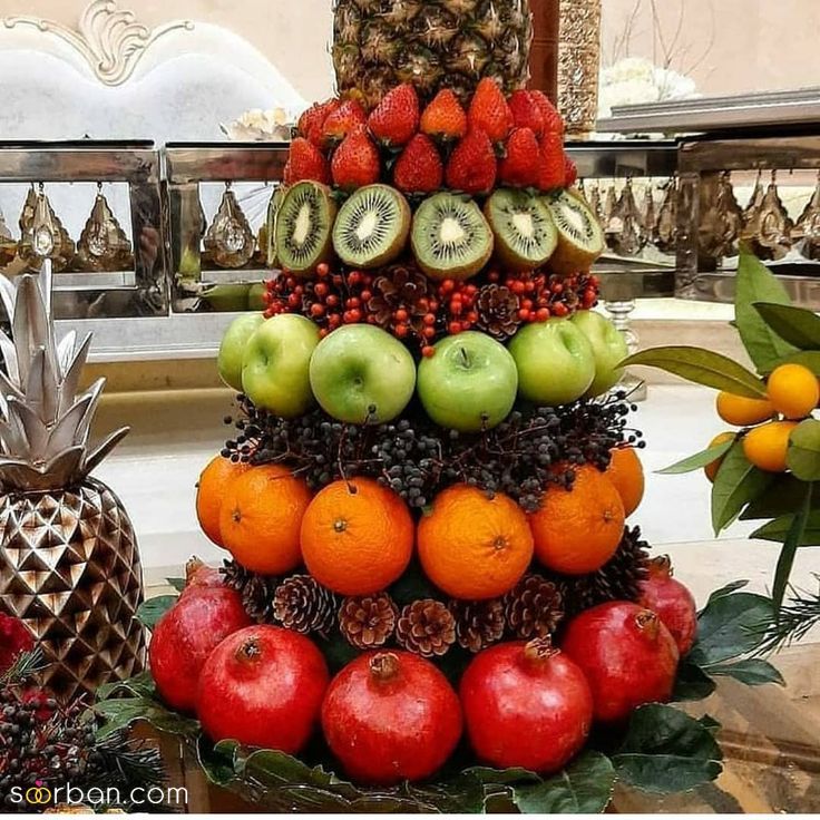 43 ایده میوه آرایی شب یلدا ساده و شیک برای عروس و مهمانی که هنرتو به رخ بقیه میکشی !