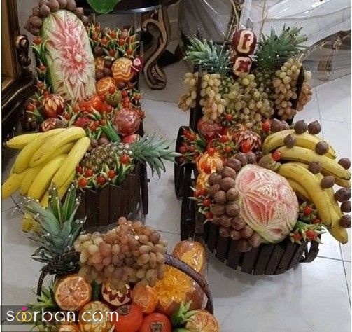 43 ایده میوه آرایی شب یلدا ساده و شیک برای عروس و مهمانی که هنرتو به رخ بقیه میکشی !