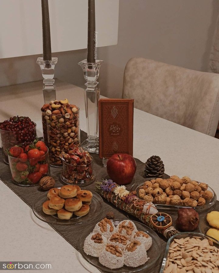 تزیین سفره شب یلدا برای عروس | دیزاین یلدایی برای عروس خانم ها در سال ۱۴۰۳
