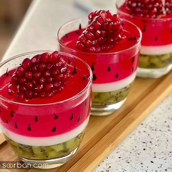 ژله شب یلدا برای عروس | ایده های تزیین و درست کردن ژله یلدایی برای عروس، مدرسه و ... ۱۴۰۳