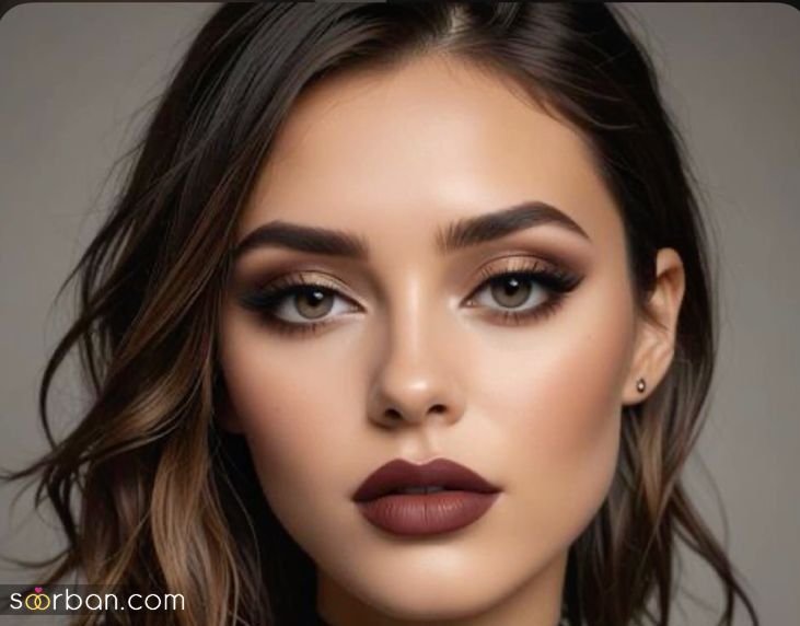 مدل آرایش صورت با رژ قهوه ای جدید و شیک؛ برای یک میکاپ منحصر به فرد و خاص!