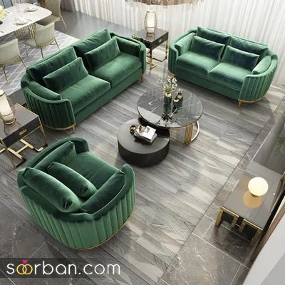 مدل مبل سبز جدید 2025 برای جهیزیه عروس؛ که خونه عروس رو باشکوه میکنه!