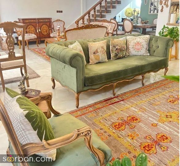 مدل مبل سبز جدید 2025 برای جهیزیه عروس؛ که خونه عروس رو باشکوه میکنه!