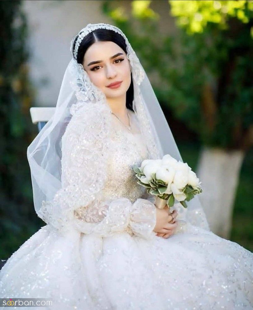 ژست عکس تکی عروس | 25 ژست عکس تکی عروس جدید در آتلیه و باغ و عمارت