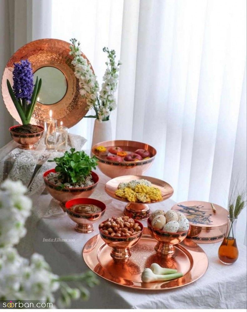 مدل چیدمان سفره هفت سین | رونمایی از مدل چیدمان سفره هفت سین با ایده های جذاب و بروز 1404